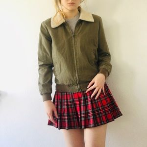 Brandy Melville Green Bomber Jacket and Dana Skirt
